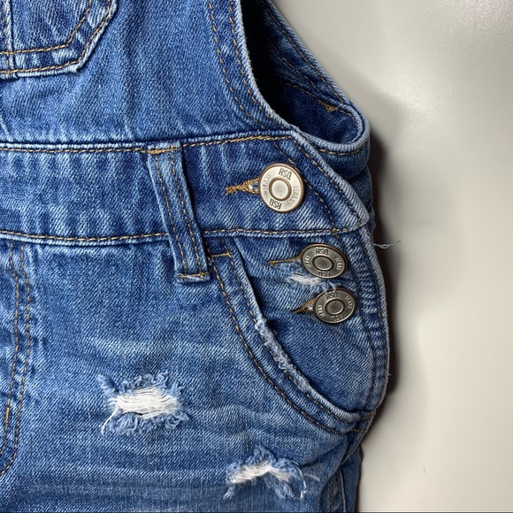 RSQ Distressed Denim Shortalls. - Picture 4 of 13